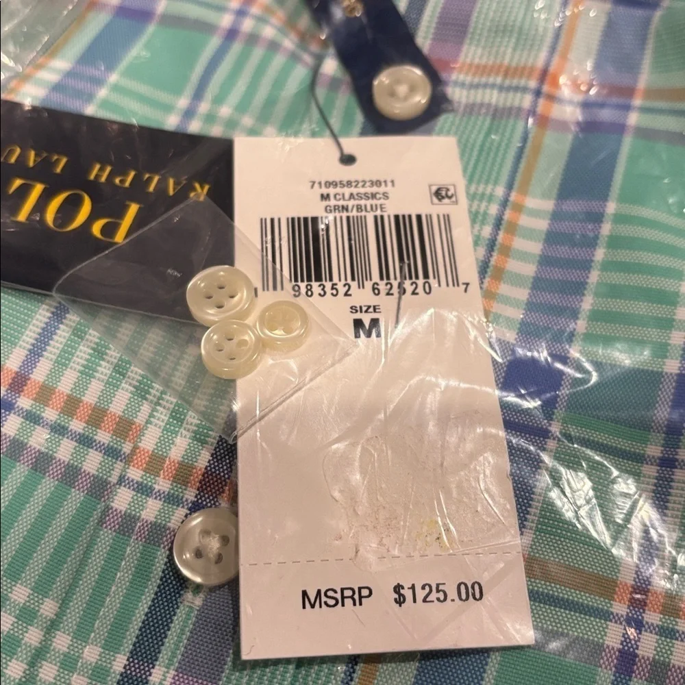 Polo by Ralph Lauren Men's Plaid Classic Fit Performance Oxford Shirt-NWT- M